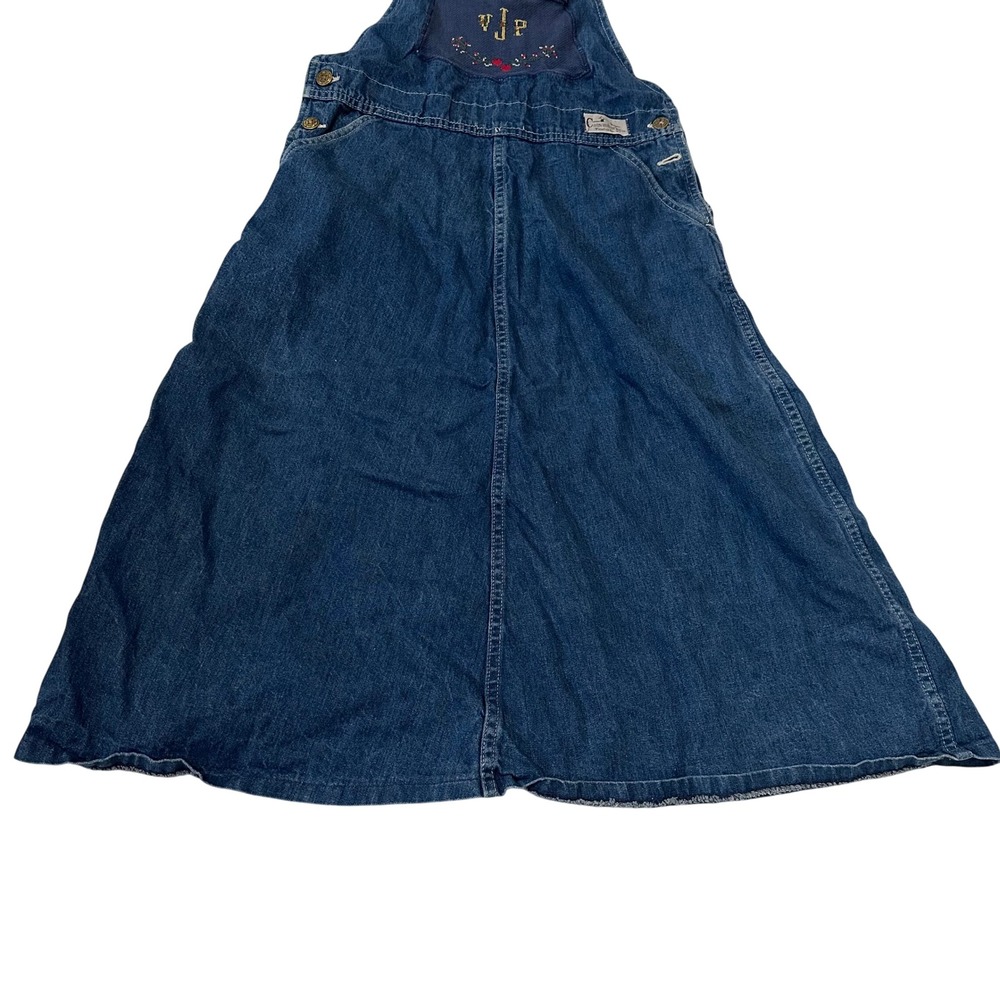 Vintage OshKosh Bgosh Canvasbacks Denim Overall Dress Embroidered VJP‎ Size 11 - Picture 3 of 9